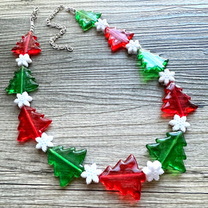 Christmas Necklace, Red & Green Holiday Jewelry, Christmas Jewelry, Red Green Jewelry, Beaded Christmas Gift Christmas Present