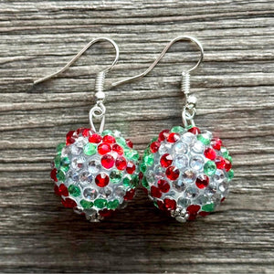 Christmas Jewelry Set, Red & Green Blingy Holiday Jewelry December Tree Red Green Jewelry, Gift Present Stockjng Stuffer bubblegum statement