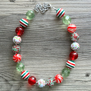 Christmas Jewelry Set, Red & Green Blingy Holiday Jewelry December Tree Red Green Jewelry, Gift Present Stockjng Stuffer bubblegum statement