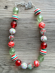 Christmas Jewelry Set, Red & Green Blingy Holiday Jewelry December Tree Red Green Jewelry, Gift Present Stockjng Stuffer bubblegum statement