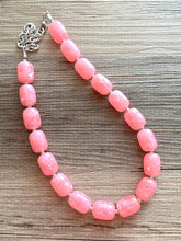 Load image into Gallery viewer, Cotton Candy Pink Chunky Statement Necklace, Big beaded jewelry, Single Strand Resin earrings bracelet Bib light pink bridesmaid wedding