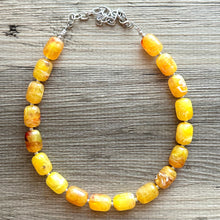 Load image into Gallery viewer, Marigold Chunky Statement Necklace, Big beaded jewelry, Single Strand Resin earrings bracelet Bib yellow orange red bridesmaid wedding
