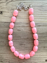 Load image into Gallery viewer, Cotton Candy Pink Chunky Statement Necklace, Big beaded jewelry, Single Strand Resin earrings bracelet Bib light pink bridesmaid wedding