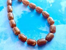 Load image into Gallery viewer, Hot cocoa Chunky Statement Necklace, Big beaded jewelry, Single Strand Resin earrings bracelet Bib chocolate brown bridesmaid wedding