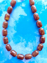 Load image into Gallery viewer, Hot cocoa Chunky Statement Necklace, Big beaded jewelry, Single Strand Resin earrings bracelet Bib chocolate brown bridesmaid wedding