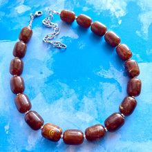 Load image into Gallery viewer, Hot cocoa Chunky Statement Necklace, Big beaded jewelry, Single Strand Resin earrings bracelet Bib chocolate brown bridesmaid wedding