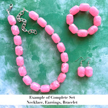 Load image into Gallery viewer, Hot cocoa Chunky Statement Necklace, Big beaded jewelry, Double Strand Resin earrings bracelet Bib chocolate brown bridesmaid wedding