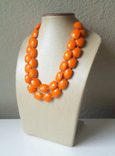 Load image into Gallery viewer, Orange Statement Necklace, Chunky Beaded Necklace, Orange Jewelry, Fall Jewelry, Fall Necklace, Halloween Necklace, orange beaded necklace