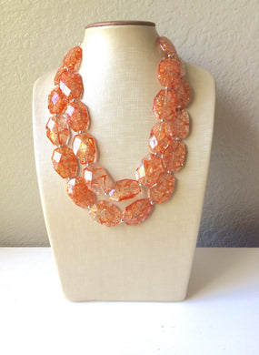 Orange Statement Necklace, Big Beaded necklace, chunky orange necklace, fall wedding, orange jewelry, pumpkin jewelry, halloween jewelry