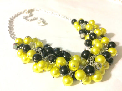 Yellow & Black Necklace, Football Necklace, Pittsburgh jewelry set, Pennsylvania jewelry, yellow black necklace, Pittsburgh necklace