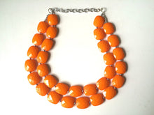 Load image into Gallery viewer, Orange Statement Necklace, Chunky Beaded Necklace, Orange Jewelry, Fall Jewelry, Fall Necklace, Halloween Necklace, orange beaded necklace
