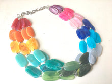 Load image into Gallery viewer, Rainbow Beaded Necklace, Colorful Jewelry, Chunky statement necklace, big beaded necklace, rainbow jewelry, rainbow baby, rainbow