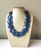 Load image into Gallery viewer, Navy Blue Chunky Statement Necklace, double strand necklace, blue necklace, dark blue necklace, navy blue wedding, bridesmaid necklace