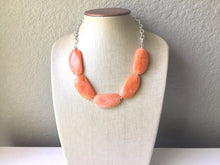 Load image into Gallery viewer, Big Bead Orange Necklace, single Strand Statement Jewelry, nectarine Chunky bib bridesmaid or everyday bubble jewelry, orange jewelry