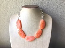 Load image into Gallery viewer, Big Bead Orange Necklace, single Strand Statement Jewelry, nectarine Chunky bib bridesmaid or everyday bubble jewelry, orange jewelry