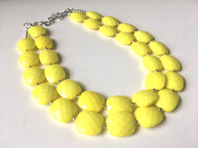 Load image into Gallery viewer, Sunny Yellow Statement jewelry set, Chunky Beaded Necklace, yellow Jewelry, bright colorful Necklace, yellow beaded necklace, yellow earring