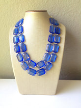 Load image into Gallery viewer, Dark Blue Statement Necklace Earrings Bracelet, Chunky Jewelry Big Beaded Necklace, royal Blue Necklace, Blue Jewelry Set, blue earrings