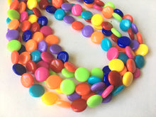 Load image into Gallery viewer, Rainbow Beaded Necklace, Colorful Jewelry, Chunky statement necklace, big beaded necklace, rainbow jewelry, rainbow baby confetti necklace