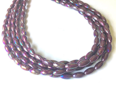 Purple shimmer beaded statement chunky necklace, purple jewelry, purple rainbow, dark purple necklace, statement necklace, eggplant jewelry