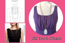 Load image into Gallery viewer, Purple Brown Pendant Necklace, Your Choice Gold OR Silver Chain, You choose length, Long acrylic teardrop jewelry, purple necklace jewelry