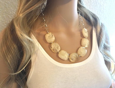 Honey Butter Statement Necklace & Earring set, yellow jewelry, Your Choice of GOLD or SILVER, champagne bib chunky necklace, yellow