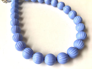 Periwinkle Statement Necklace, Single Strand Chunky Beaded Necklace, blue purple Jewelry, Spring Jewelry, blue Necklace, periwinkle beaded