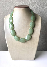 Load image into Gallery viewer, Mojito Green Single Strand Big Beaded Statement Necklace, green Jewelry, green beaded necklace, green beaded necklace, bridesmaid necklace