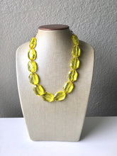 Load image into Gallery viewer, Single Strand sunshine Yellow Big Beaded Statement Necklace, bright yellow necklace, yellow jewelry set, yellow earrings