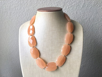 Creamy champagne Statement Necklace & Earrings, champagne jewelry, Your Choice GOLD or SILVER, champagne bib chunky necklace, brown jewelry