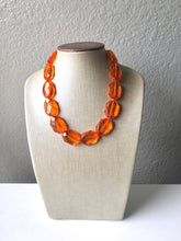 Load image into Gallery viewer, Orange Single Strand Big Beaded Statement Necklace, orange Jewelry, orange beaded necklace, orange bridesmaid necklace jewelry