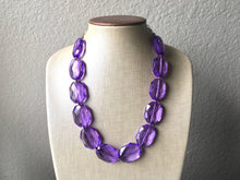 Load image into Gallery viewer, Light Purple Single Strand Big Beaded Statement Necklace, purple Jewelry set, purple earrings, purple beaded necklace, bridesmaid necklace