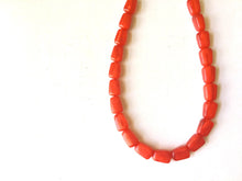 Load image into Gallery viewer, Beaded red Necklace, Single Strand Statement Jewelry, bright lipstick red Chunky bib bridesmaid, red jewelry, red necklace beaded