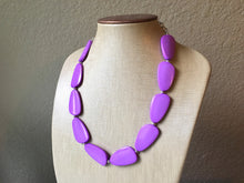 Load image into Gallery viewer, Light Purple Single Strand Big Beaded Statement Necklace, purple Jewelry set, purple earrings, purple beaded necklace, bridesmaid necklace