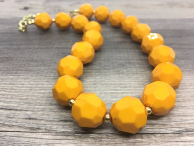 Pumpkin Orange Fall Statement Necklace, Single Strand Necklace, fall colors, orange necklace, Halloween necklace, halloween jewelry