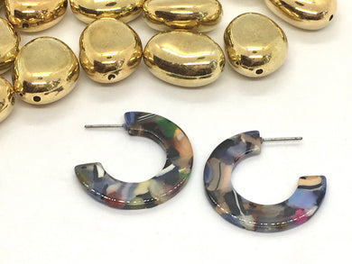 Tortoise Shell Multi Color Hoop earrings, round circle earrings, tortoise shell jewelry earrings, tortoise hoops, thin skinny earrings