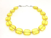 Load image into Gallery viewer, Yellow Single Strand Big Beaded Statement Necklace, yellow Jewelry, yellow beaded necklace, yellow bridesmaid necklace jewelry, drop earring