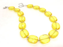 Load image into Gallery viewer, Yellow Single Strand Big Beaded Statement Necklace, yellow Jewelry, yellow beaded necklace, yellow bridesmaid necklace jewelry, drop earring