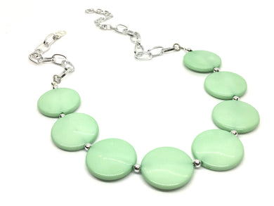 Mint Green Statement Necklace Earring Set, Green jewelry, Your Choice of GOLD or SILVER, mint green bib chunky necklace, light green necklac