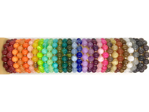 Colorful stretch rainbow bracelets, beaded silver jewelry, Mix and match stretchy bracelet, bubble pride arm stacking bracelet wrap