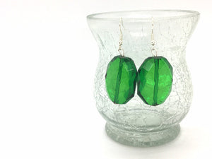 Dark Green earrings + Single Strand Big Beaded Statement Necklace, green Jewelry, green beaded necklace, green beaded necklace, bridesmaid