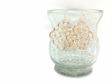 Twisted Filigree Earrings, gold drop Earrings, Metal Filigree, filigree jewelry, gold jewelry cutout lace earrings, metal geometric boho
