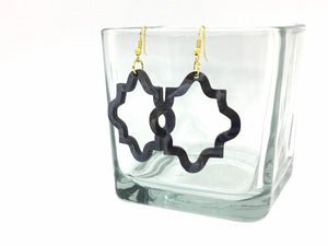 Black Marble Earrings, Black drop Earrings, acrylic Filigree Earrings, resin lucite acetate acrylic boho black jewelry cutout lace earring