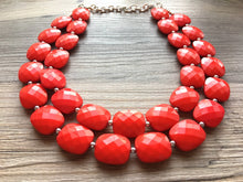 Load image into Gallery viewer, Red Statement jewelry set, Chunky Beaded Necklace, red Jewelry, red Necklace, red beaded necklace, red earrings, red bracelet, dress