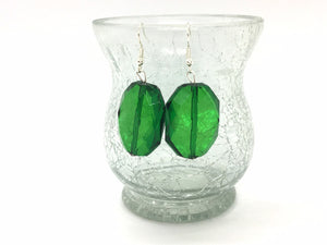 Dark Green earrings + Single Strand Big Beaded Statement Necklace, green Jewelry, green beaded necklace, green beaded necklace, bridesmaid