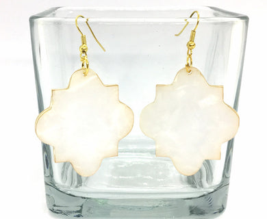 White Clover Marble Earrings, white drop Earrings, acrylic Filigree Earrings, resin lucite acetate acrylic boho white jewelry shamrock