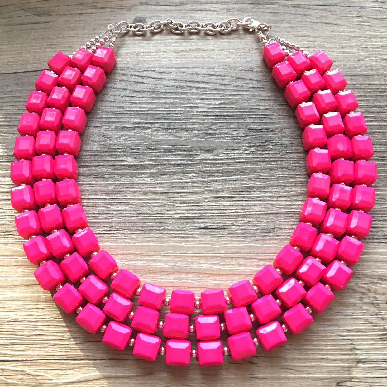 Pink Statement Necklace / Bold Beaded Fuchsia Necklace / Multistrand Pink  Necklace / Handmade Magenta Pink Accessories / Big Pink Necklace - Etsy |  Pink statement necklace, Fuchsia necklace, Pink accessories