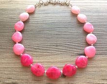 Load image into Gallery viewer, Pink Ombré Chunky Statement jewelry set, Big bib beaded jewelry, Single Strand Statement Necklace earrings, bridesmaid wedding, Magnolia