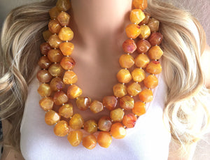 XL Collar Marigold Chunky Statement Necklace, Big beaded jewelry, red orange Statement Necklace, Bib necklace, yellow bridesmaid wedding