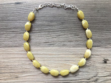 Load image into Gallery viewer, Honey Butter Statement Necklace Jewelry Set, Chunky Jewelry Big Beaded 1 Strand Necklace, yellow Necklace, pale yellow Jewelry Set