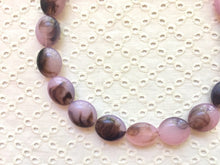 Load image into Gallery viewer, Blush Pink + Brown Ombrw Single Strand Big Beaded Statement Necklace, pink Jewelry set, pink earrings, pink beaded necklace, bridesmaid